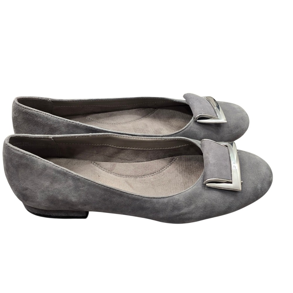 Aerosoles Gray Ballet Flats Size 7.5‎ Quiet Luxury Old Money Minimalist Coastal